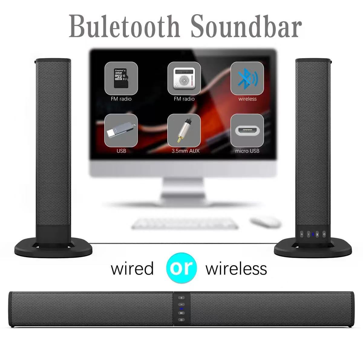 Home Cinema With Wireless Rear Speakers - Alto-falante bluetooth super poderoso barra de