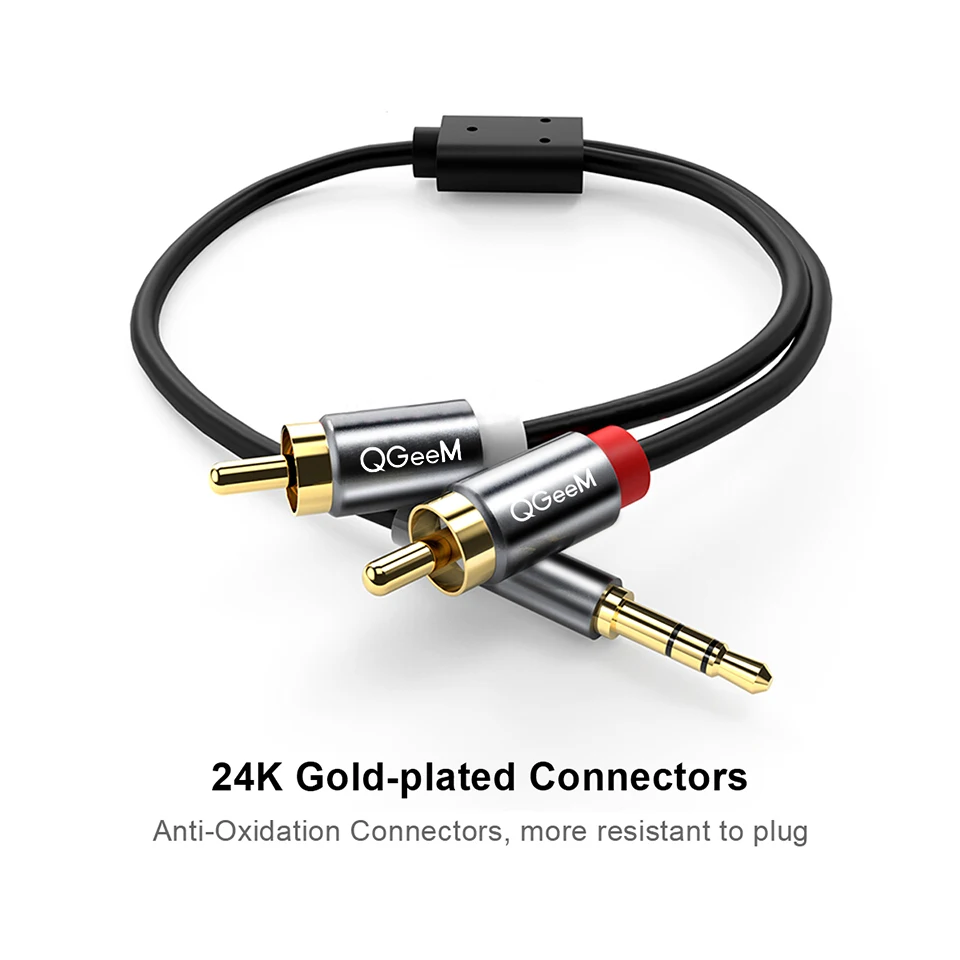 Cabo RCA QGeeM 2RCA para 3.5mm - Home Cinema Player avaliação e preço