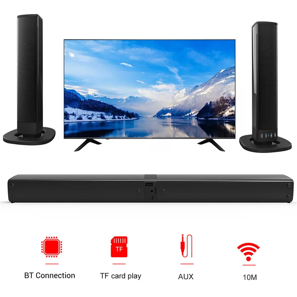 Barra de som de tv sem fio blu - Home Cinema With Wireless Rear Speakers avaliação e preço