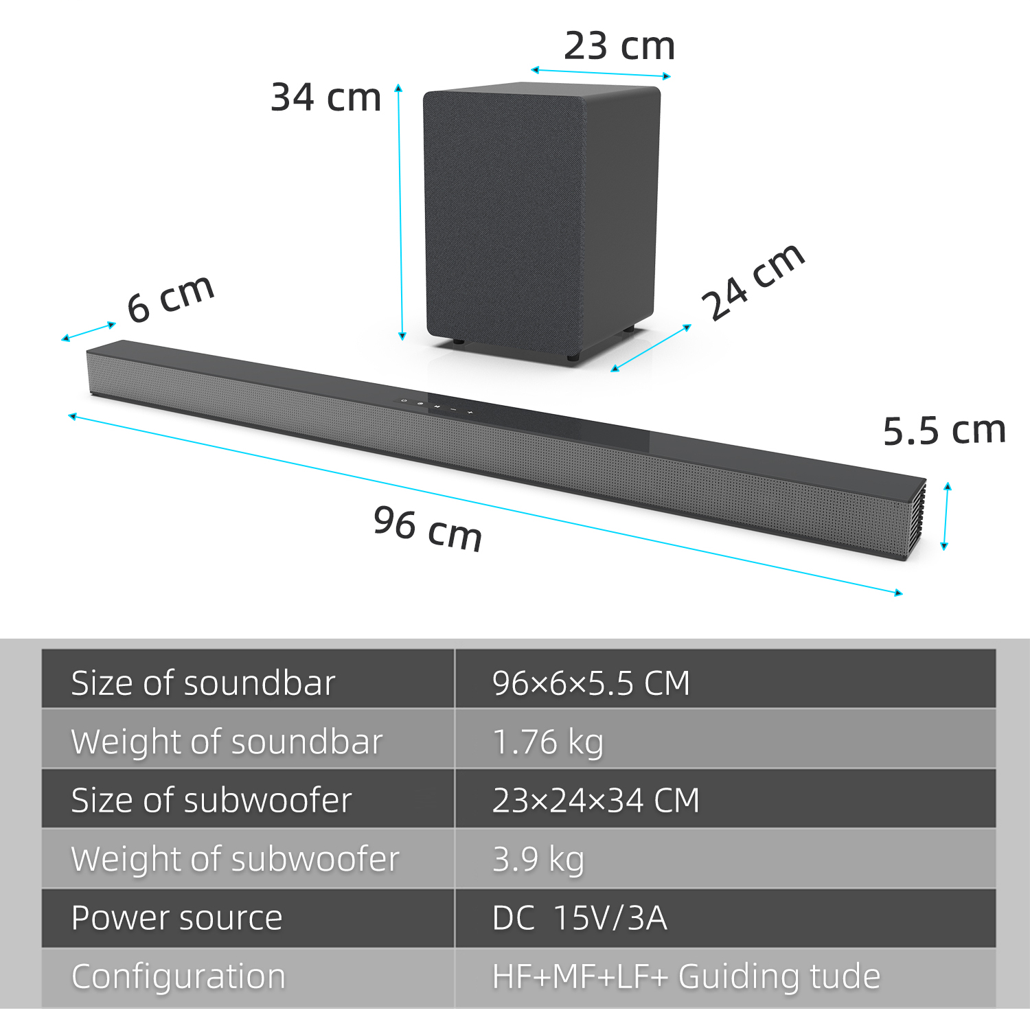 Barra de som de tv de 84w com  - Home Cinema With Wireless Rear Speakers avaliação e preço