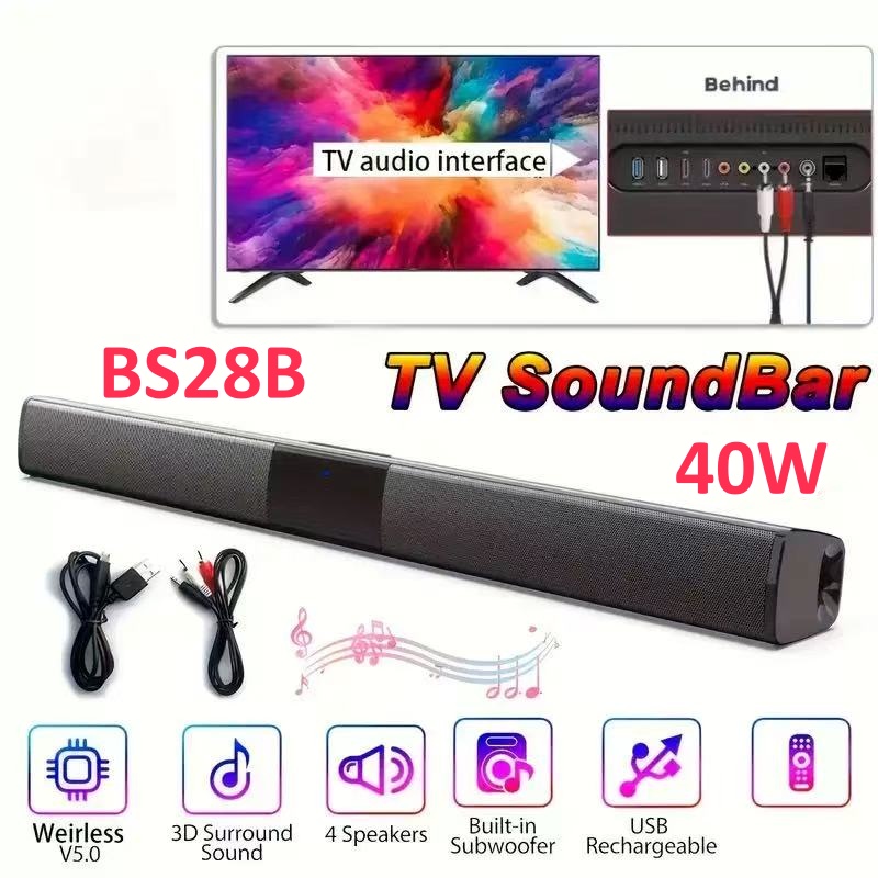 Novo BS-28B tv bluetooth alto- - Home Cinema With Wireless Rear Speakers avaliação e preço