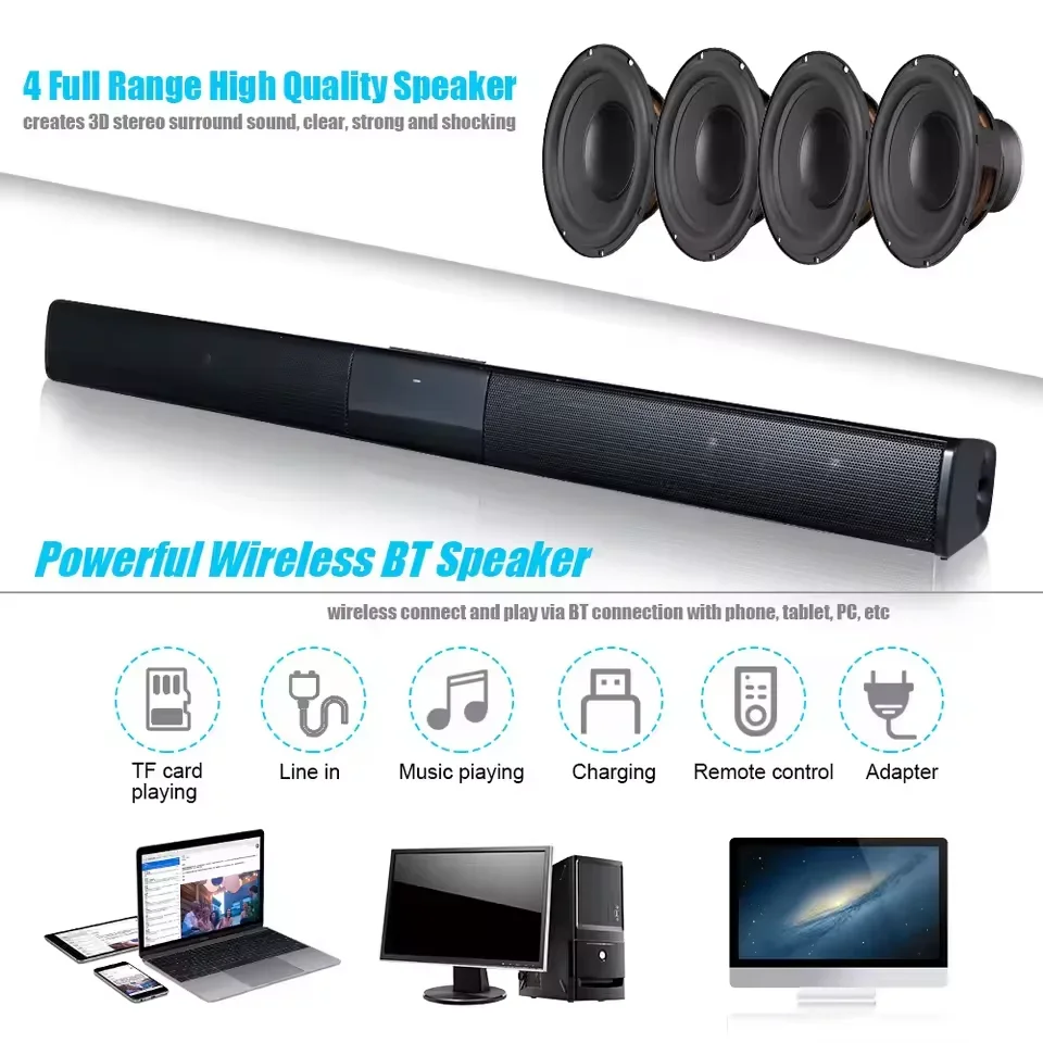 Novo BS-28B tv bluetooth alto- - Home Cinema With Wireless Rear Speakers avaliação e preço