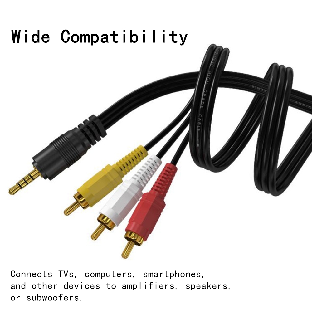 Cabo de áudio e vídeo rca 3.5m - Home Cinema Player avaliação e preço