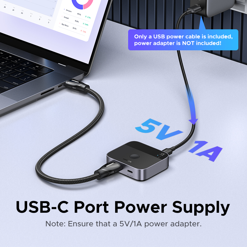 UGREEN HDMI USB C Switch 2 Ent - Home Cinema Player avaliação e preço